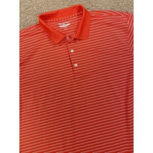 Straight Down‎ Golf Polo Mens Red White Striped Size Xl